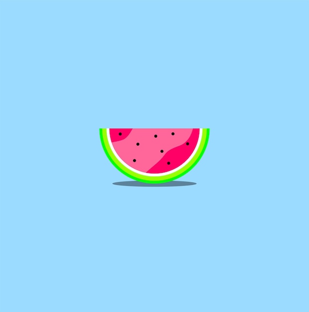 Vector watermelon with blue background