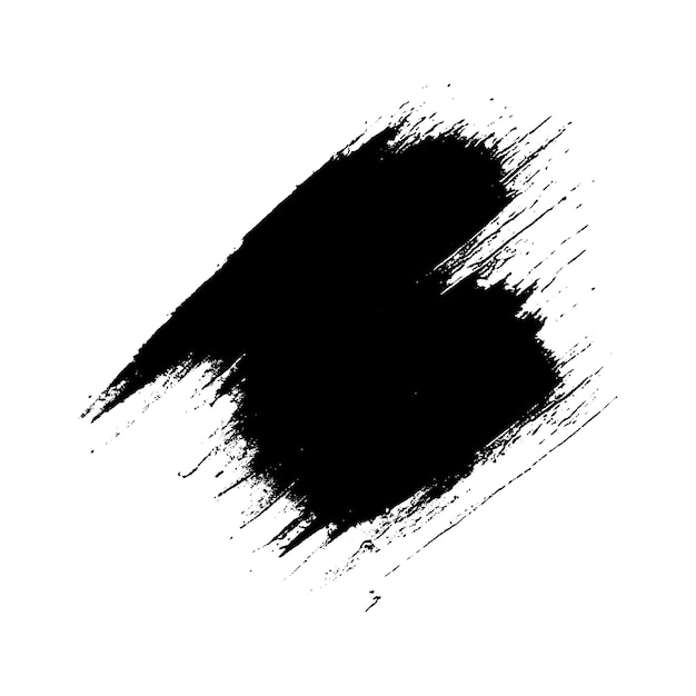 Vector waterverf geschilderd met een zwarte penseelstreek Met de hand getekend ontwerpelement geïsoleerd op witte achtergrond