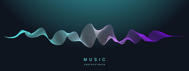 Vector wave dynamic music lines Abstract lines Sound waves abstract background for your design Vector EPS 10