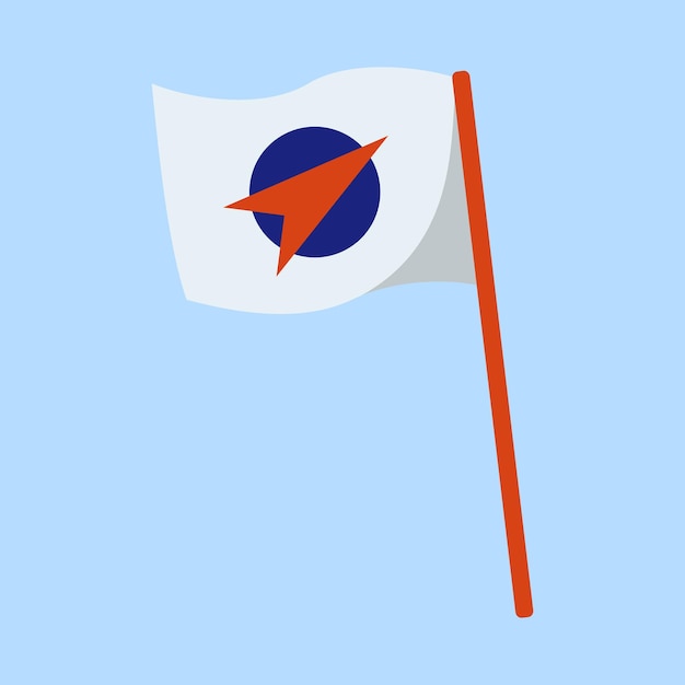 Vector vector wavey flag on white background