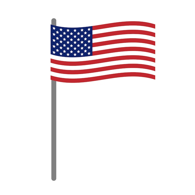 Vector waving flat American USA flag