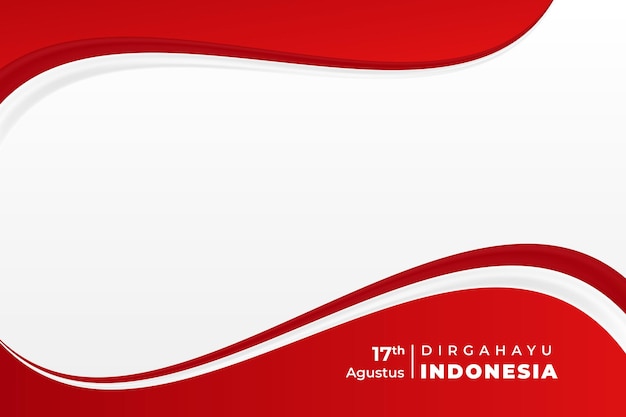 Vector wavy background indonesia independence day greeting card design