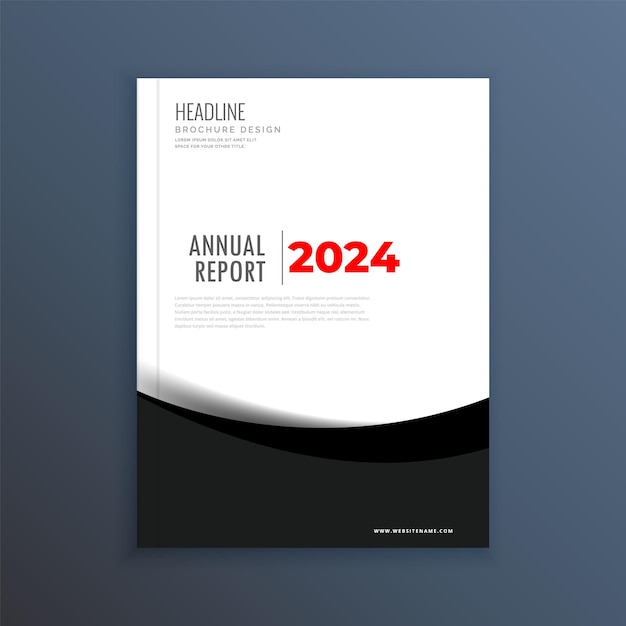 Vector vector wavy style firm annual report flyer for professional work vector