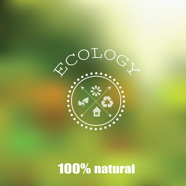 Vector vector wazig landschap - ecologie label, uitzicht op de natuur