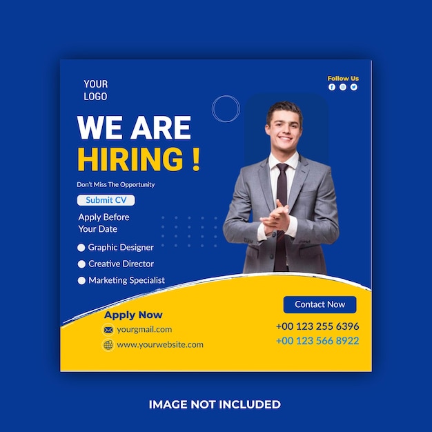 Vector we are hiring social media banner template