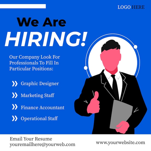vector we are hiring social media post template
