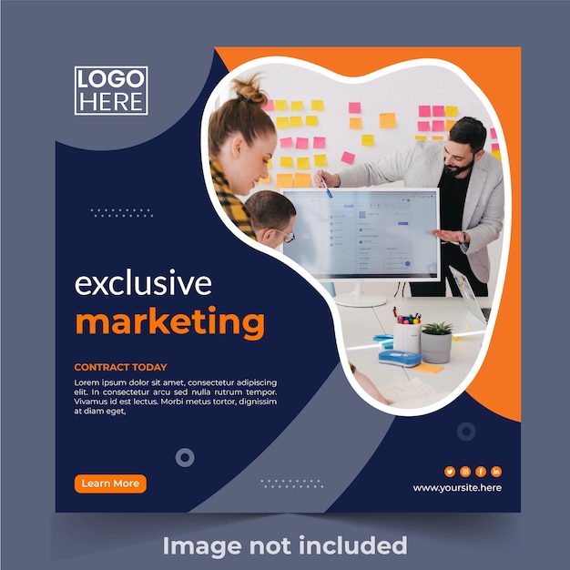 Vector vector we help your business and marketing agency corporate flyer square instagram social