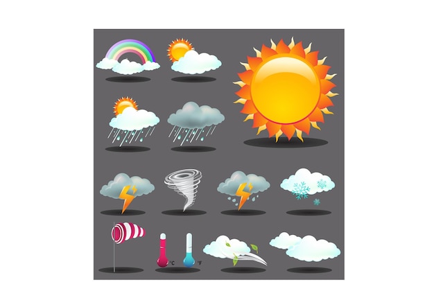 Vector vector weather icon set