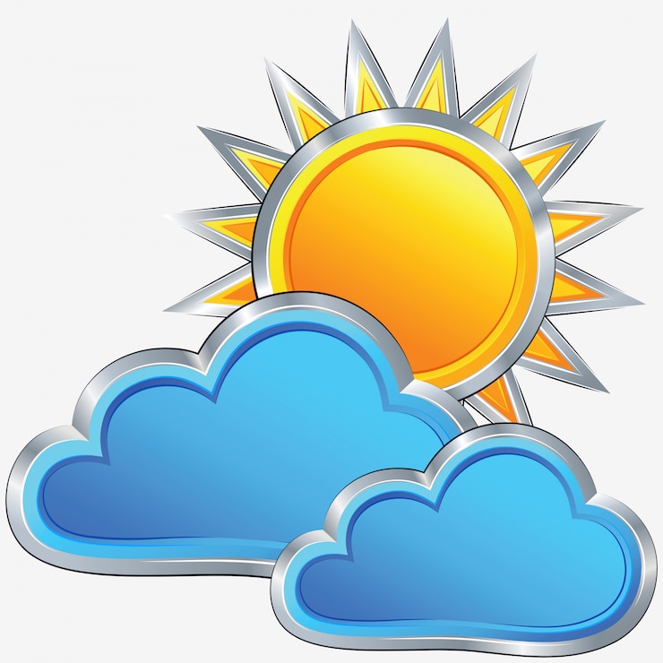 वेक्टर vector weather icon with a sunny weather