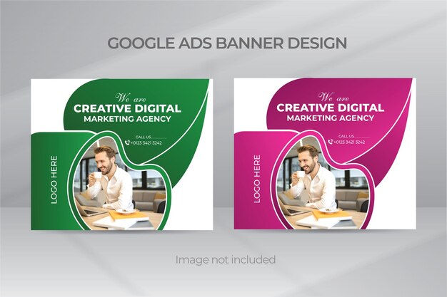 Vector web design or google ads banner template