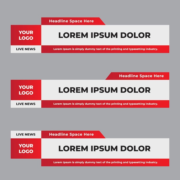 Vector vector web lower third banners template set