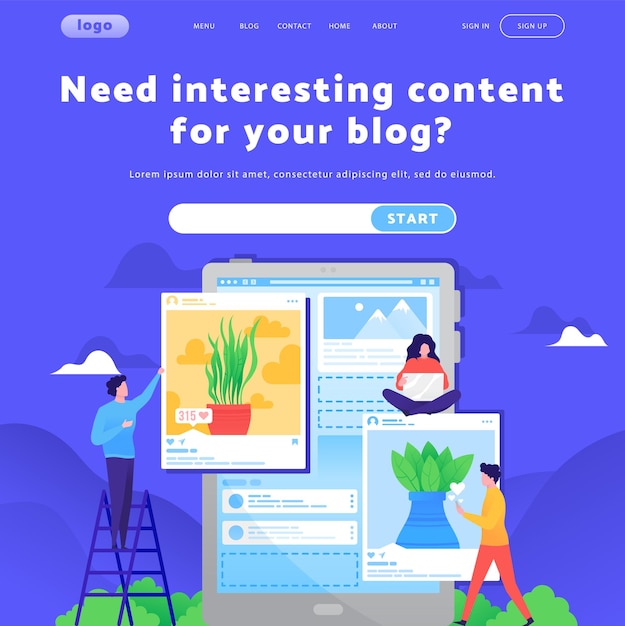 Vector web site design template Social media content team build application wireframe widgets Landing page concepts for website mobile development Modern flat illustration