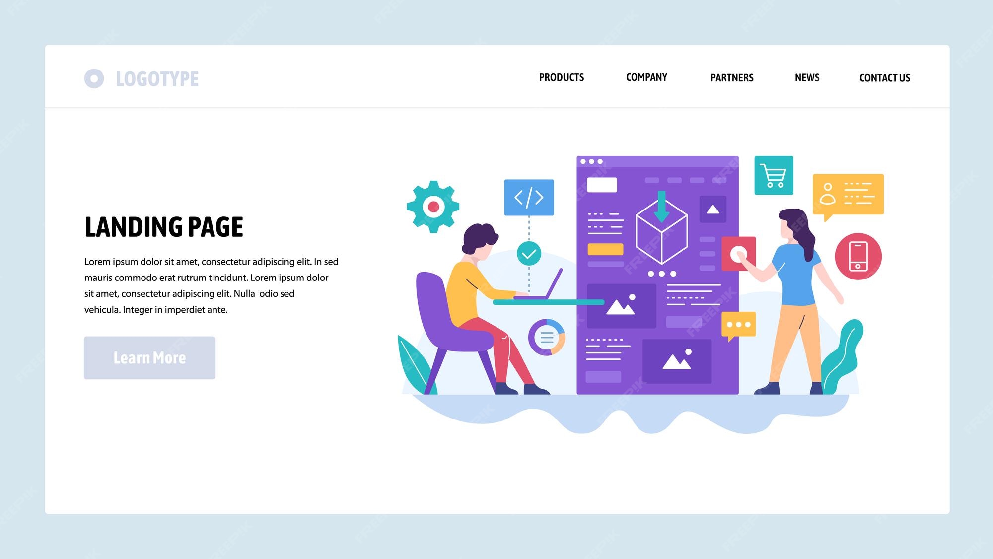 Premium Vector | Vector web site design template software development ...