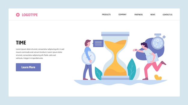 Vector vector web site gradient design template business project deadline and time management landing page concepts for website and mobile development modern flat illustration