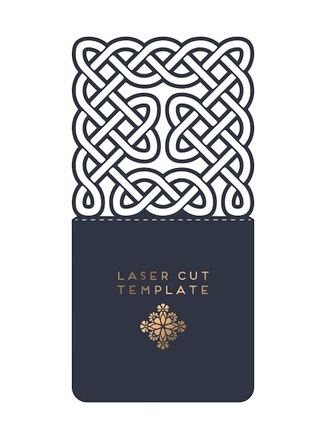 Vector wedding card laser cut template