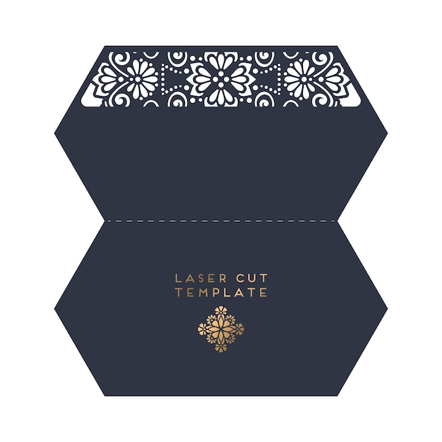 Vector wedding card laser cut template