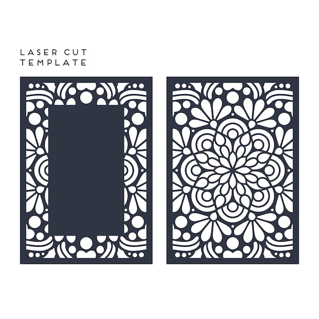 Vector wedding card laser cut template