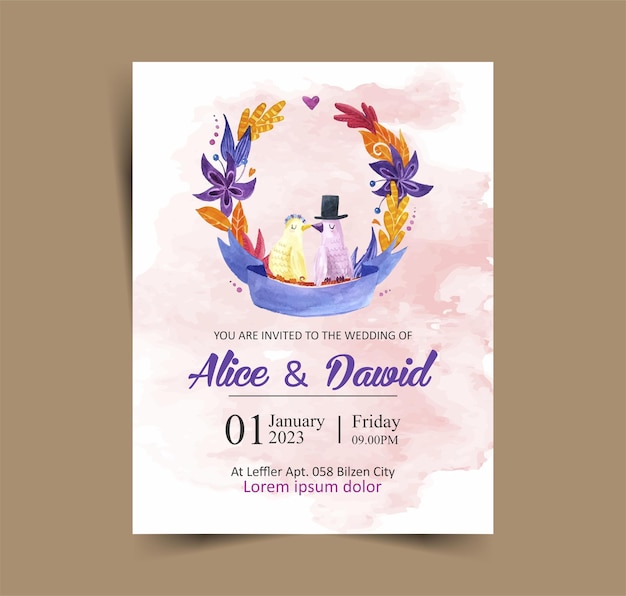 vector wedding invitation template