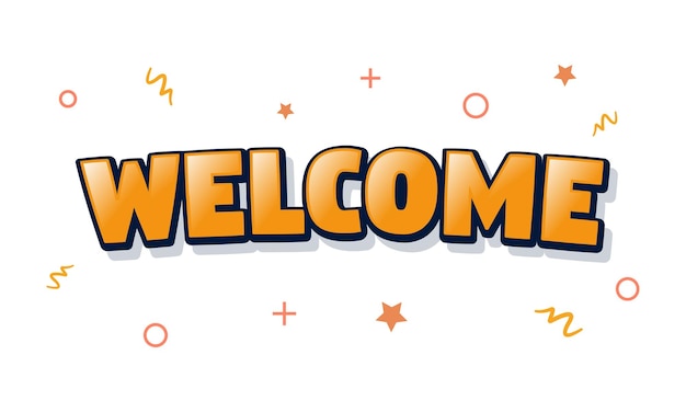 Vector Welcome Cartoon Text Design