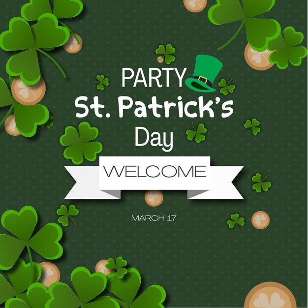 Vettore di benvenuto st. patrick's day poster stock illustrazione