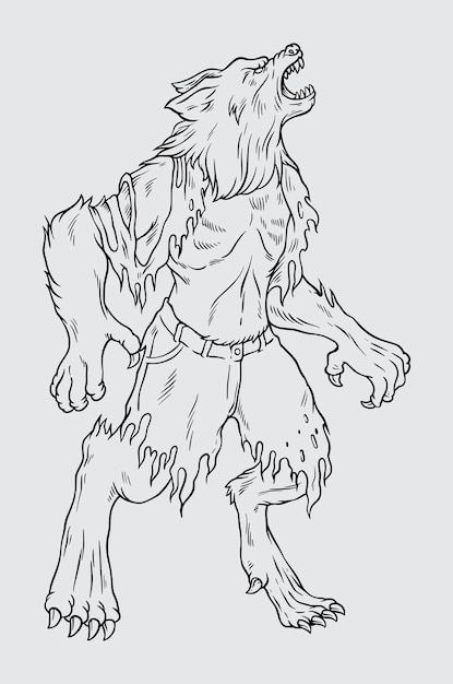 Vector Werewolf Drawing