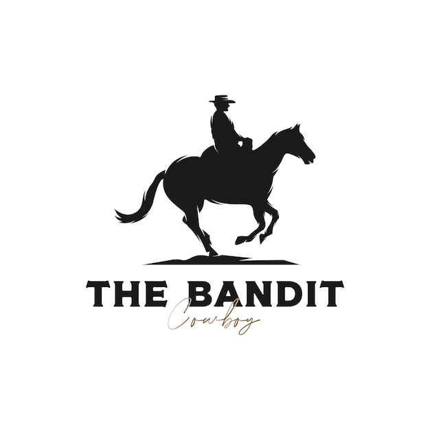Vettore vector western bandit selvaggio west cowboy logo design