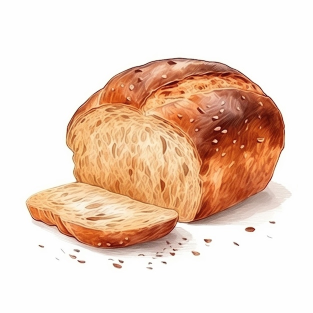 Vettore frumento panetteria pane cibo pagnotta illustrazione toast isolato disegno set sfondo co