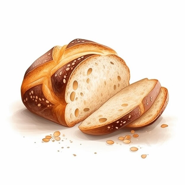Вектор Вектор пшеница пекарня хлеб еда буханка иллюстрация тост изолированный дизайн набор фон co
