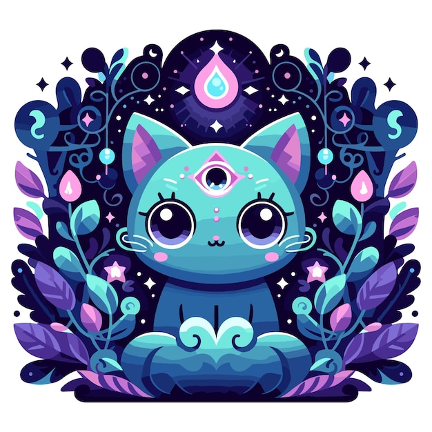 Vector whimsical adventures of enchanted cats