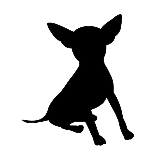 Vector vector on a white background black silhouette one dog sitting