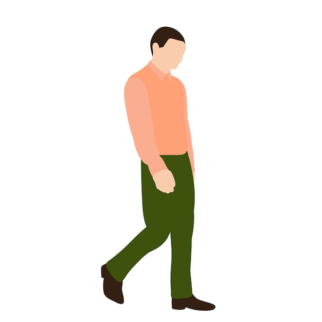 Vector on a white background in a flat style man the guy is walking