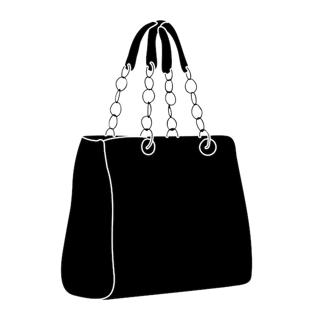 vector white background handbag black silhouette