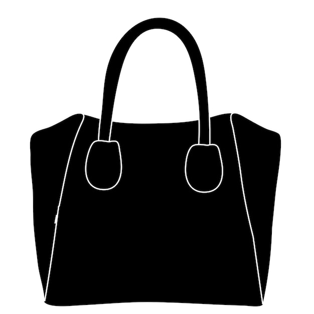 vector white background handbag black silhouette