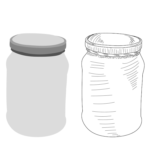 Vector vector on a white background a jar with a lid