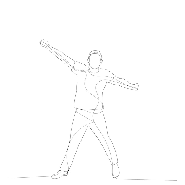 Vector on a white background line drawing man guy sketch