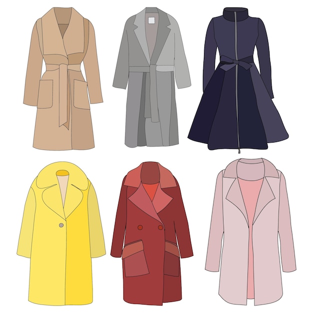 Vector on a white background women coat set