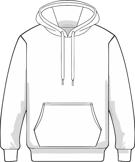 Vector white blank men's hoodie in front view