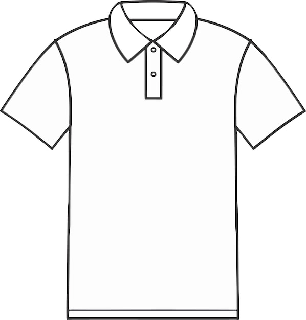 Vector white blank polo outline sketch