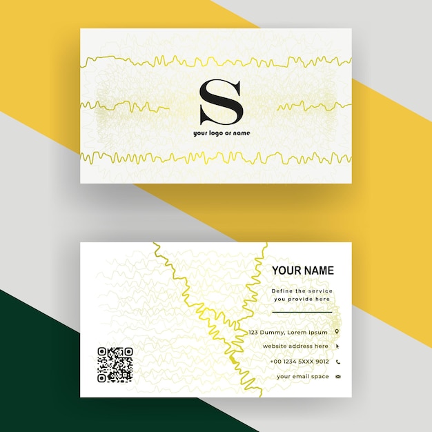 Vector white and golden business card with modern sheeps