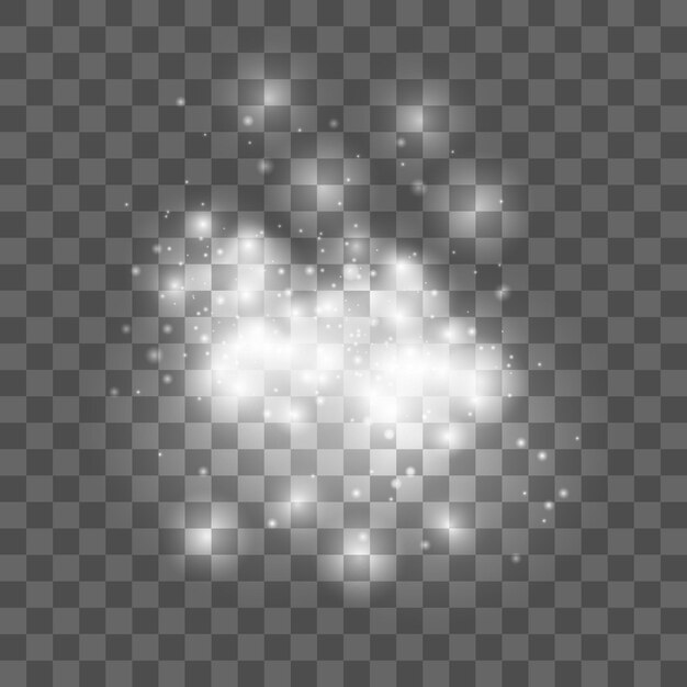 vector white magical dust particles light effects background