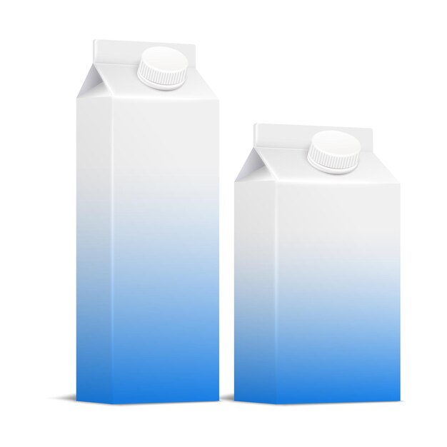 Vector vector white milk box square on white