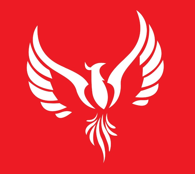 Vector vector white phoenix logo humo bird