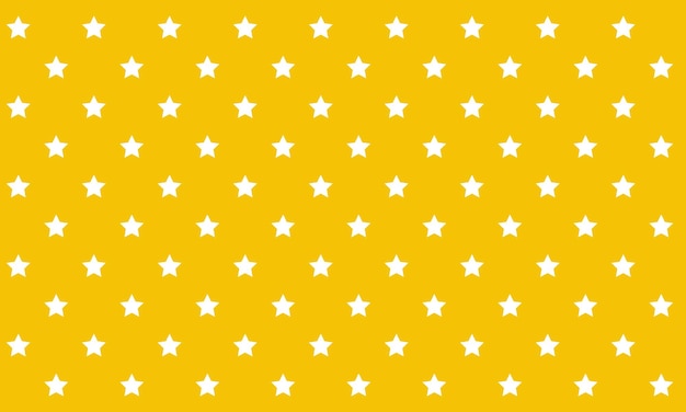 vector white stars pattern wrapping paper on yellow background