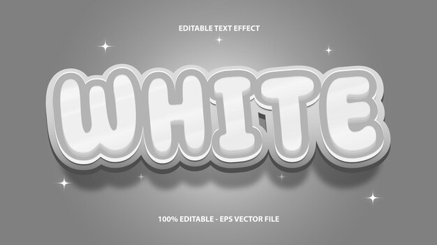 Vector White text effect editable with modern font style