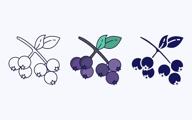 Vector vector of whole berries icon