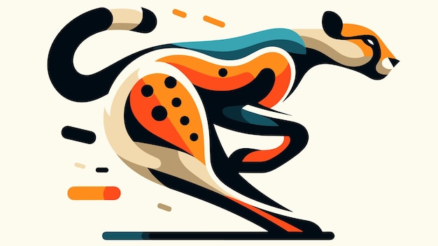 Vector vector wild cheetah running illustration