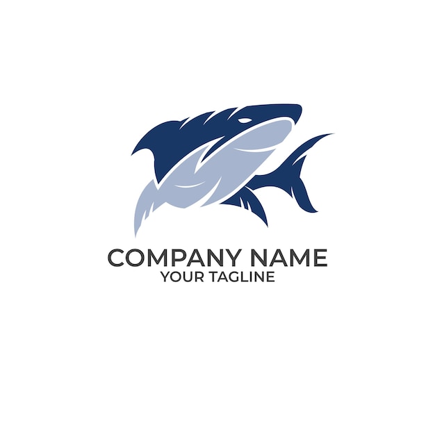 Modello vettoriale del logo dello squalo selvatico vettoriale