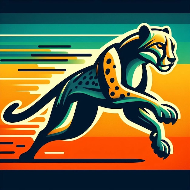 Vector wilde cheetah loopt illustratie