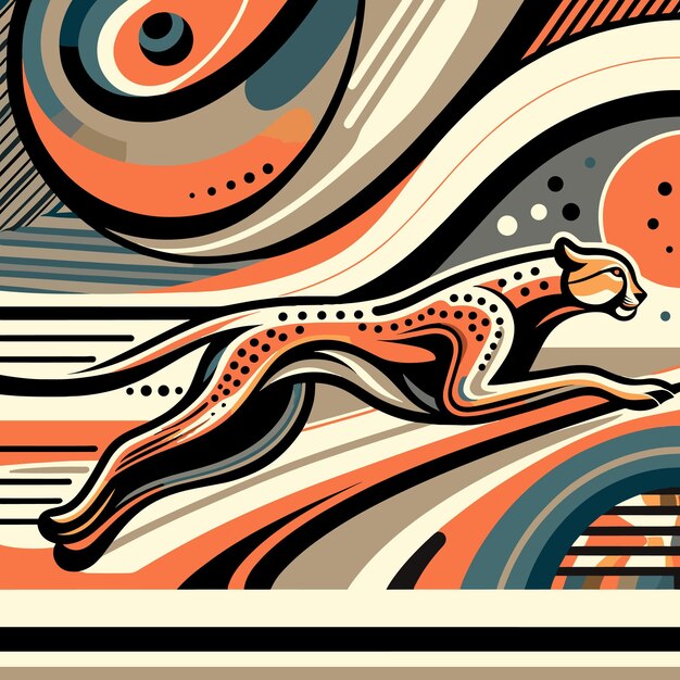 Vector vector wilde cheetah loopt illustratie