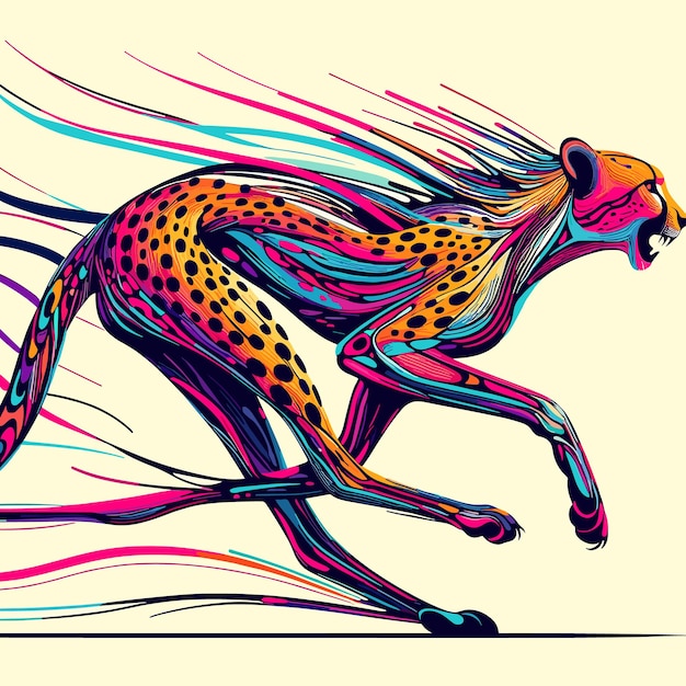 Vector wilde cheetah loopt illustratie